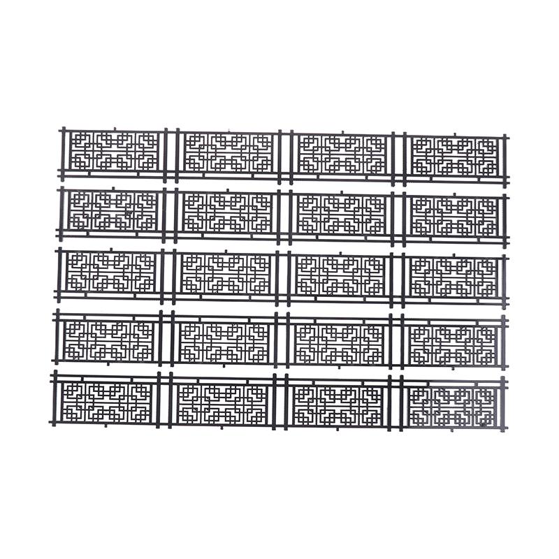 5Pcs Plastic Fences Black/White Guardrail Architectural Model Sand Table Landscape Railing Diy Handmade Wall Model Fence