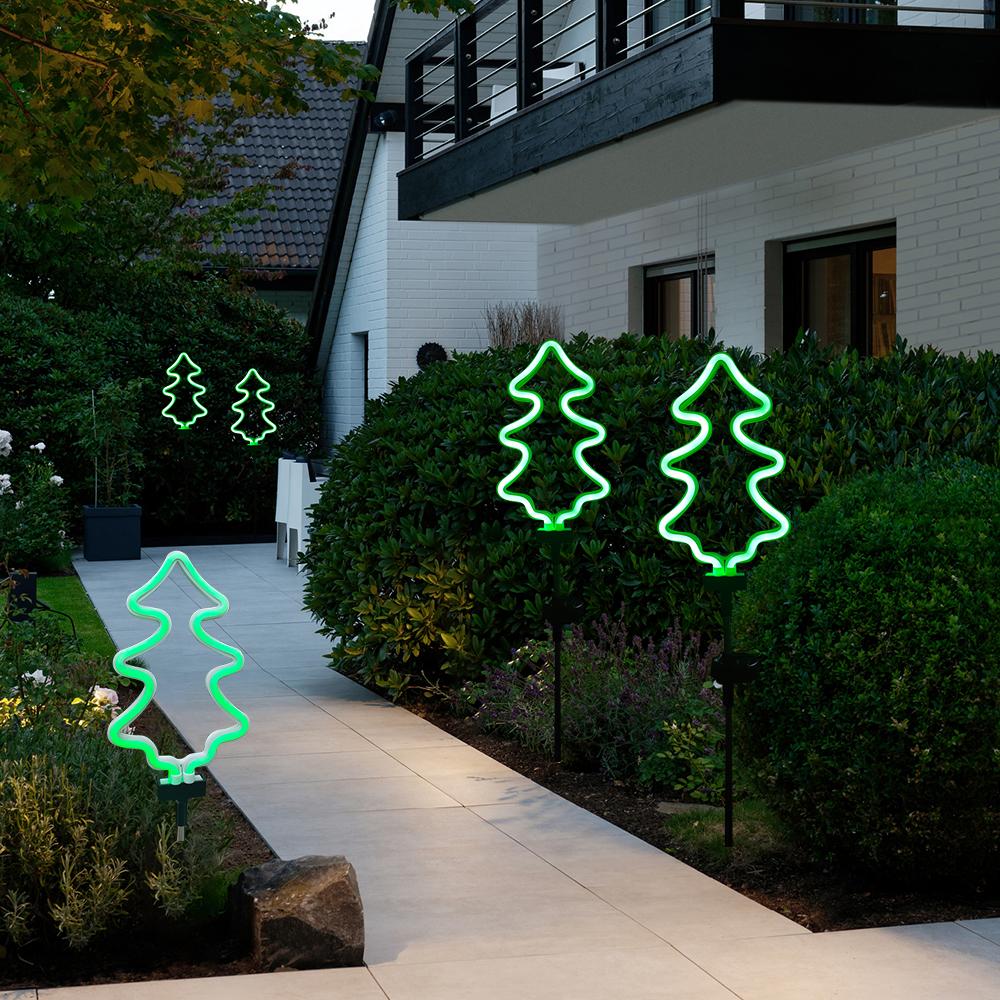 Fluorescent Christmas Tree Solar Light Outdoor Landscape Courtyard Lamp Garden Decoration Lawn Light Stake Light for Christmas