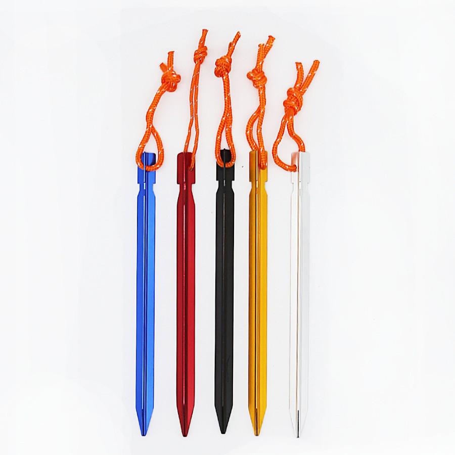 18cm Triangular Outdoor Tent Stakes with Reinforced Ropes - Camping Canopy Accessories