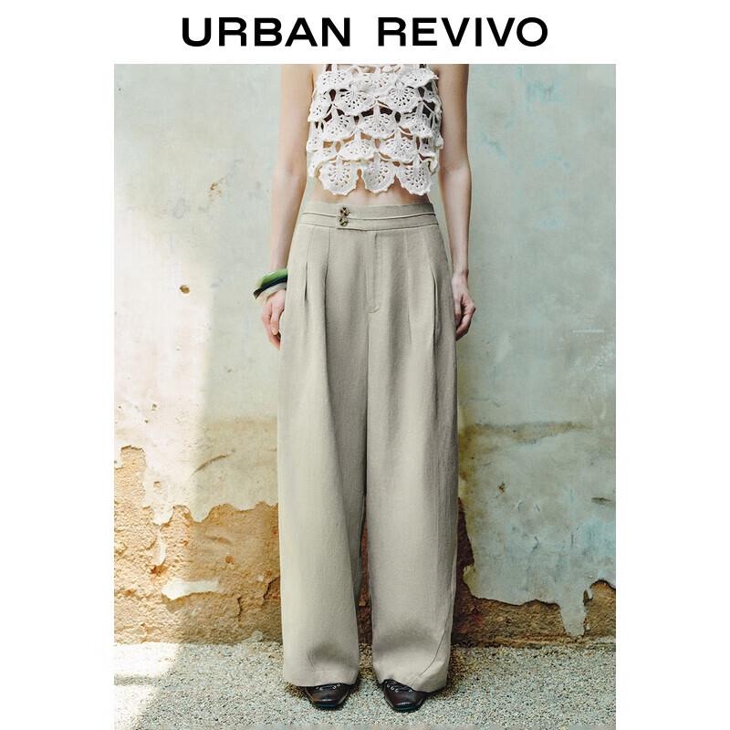 

Women s 2025 Summer Double Button Wide-Leg Pants XS