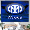 Personalized Inter Milan Background Tapestry,Custom Name Birthday Party,Multifunctional Wall Decoration for Home Decor,Various Occasions
