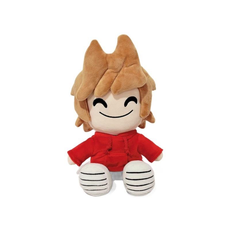Peluche Tord di Eddsworld Carino 23cm Personaggio Carino Seduto Bambola di Peluche Felpa Rossa Morbido Peluche Decorazione Divano di Casa Regalo per Collezionisti di Cartoni Animati Fumetti Fan