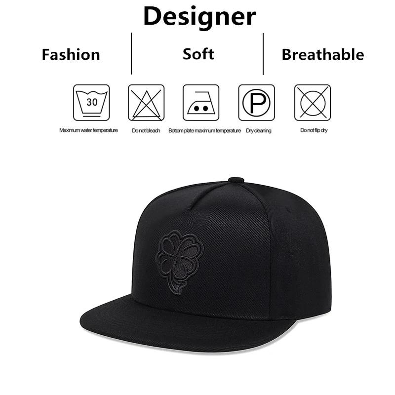Unisex Clover Embroidery Hip-Hop Hats Spring Autumn Adjustable Casual Snapback Baseball Caps Outdoor Sunscreen Hat