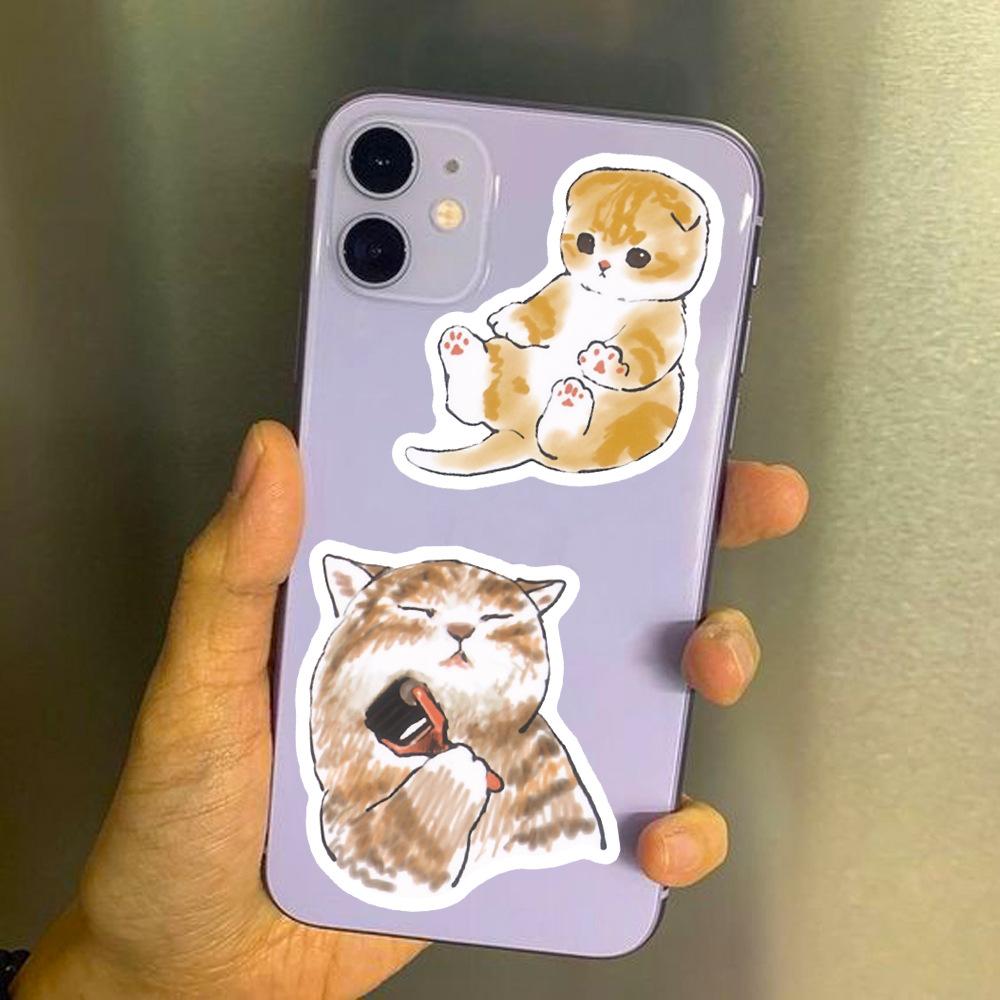 50 100Pcs Cute Cartoon Cat Stickers Laptop Pad Phone Fridge Scrapbooking Funny Animal Decal Sticker For Kids Gift Toy