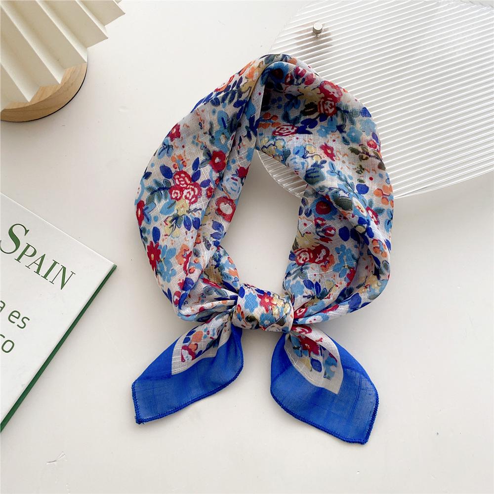 58 Cotton Linen Silk Scarf - Versatile Korean Fashion Neck and Head Bandana for Women
