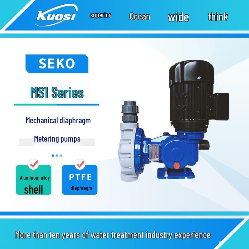 SEKO Sego MS1 Series Mechanical Diaphragm Metering Pump, PVC Head, Acid and Alkali Resistant, Large Flow Dosing Pump.