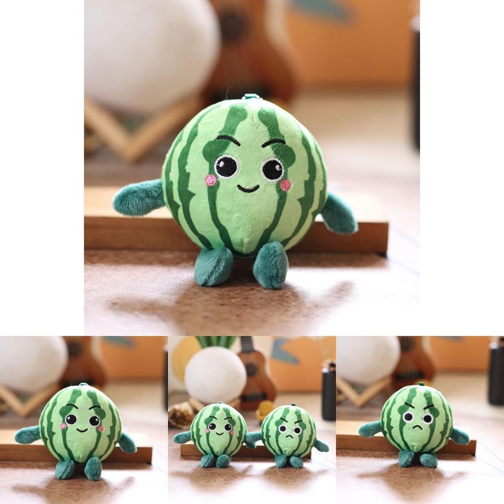 Uroczy pluszowy breloczek z arbuzem z miękkim krótkim włosem do dekoracji torby i na prezenty