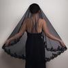Black Lace Halloween Bride Lace Mantilla Bridal Wedding Veil Head Covering Scarf