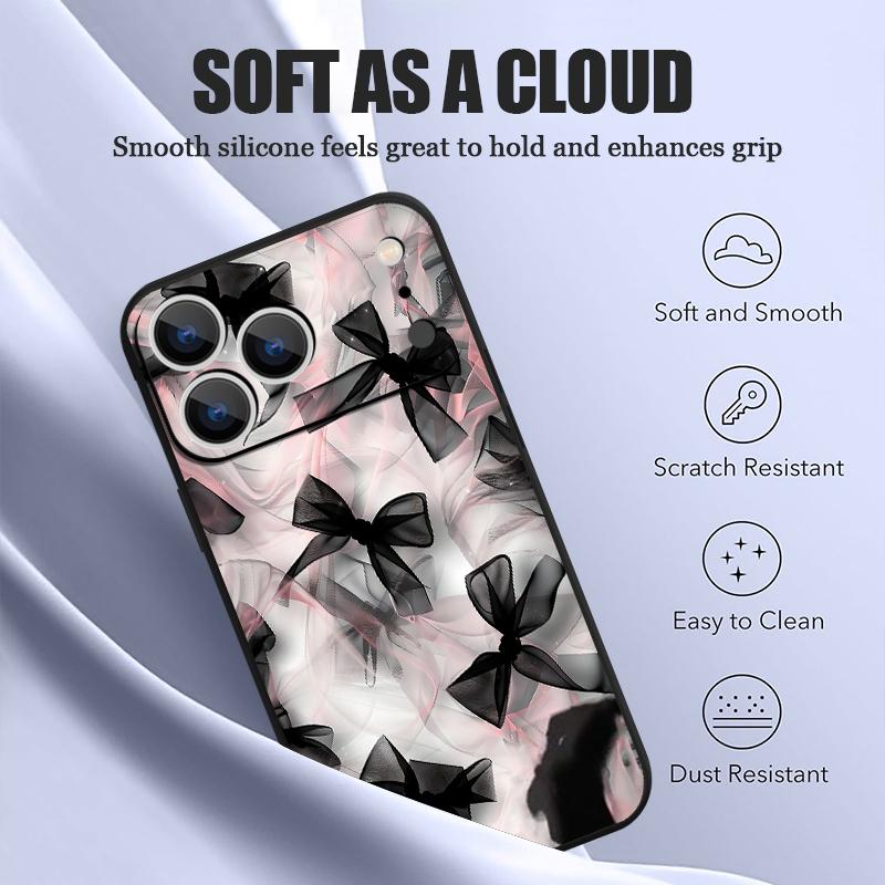 Pour Coque iPhone 17 Pro Max Motif Nœuds Papillon Soyeux de Luxe Magnétique Pour Magsafe Coque Souple Pour iPhone 16 15 14 13 Pro Max 17E 16E