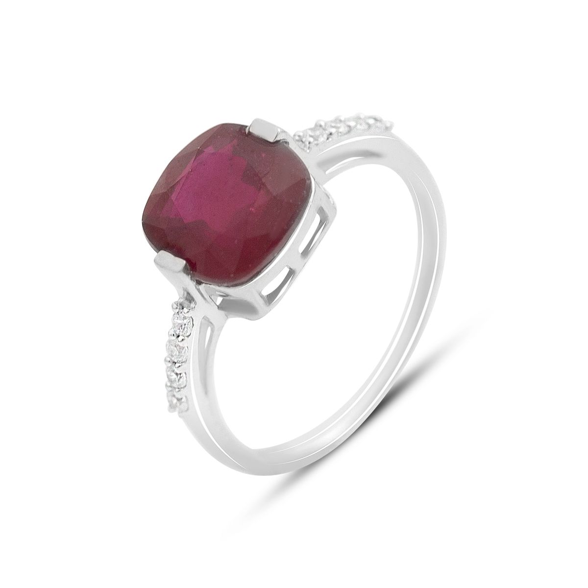 

Срібна каблучка з натуральним рубіном 4.407ct, вага виробу 2,47 гр (2152934) 18 rubine червоний колір