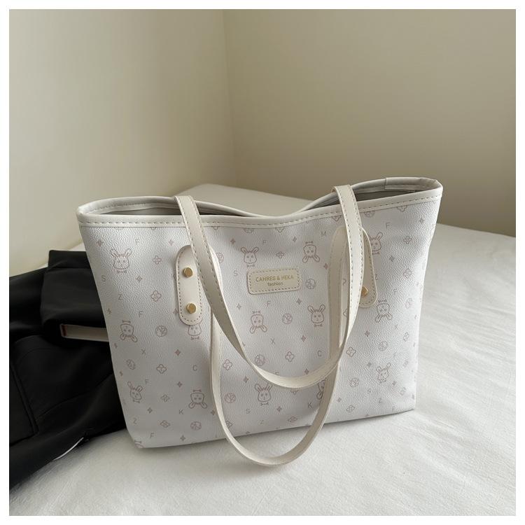 Korean cute commuter large-capacity bag women's 2025 spring and summer simple fashion tote bag casual versatile shoulder bag