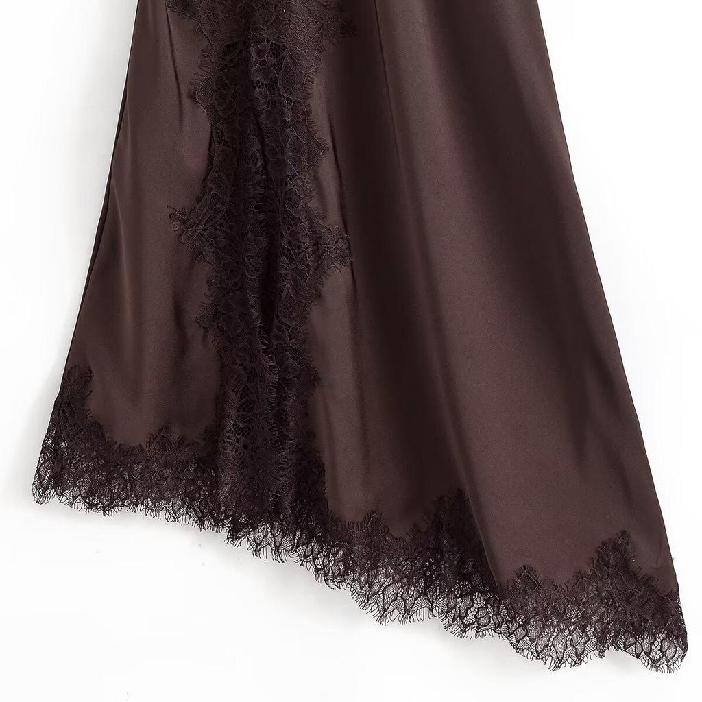 European Style Women's Lace Camisole Dress - Autumn 2025 Collection