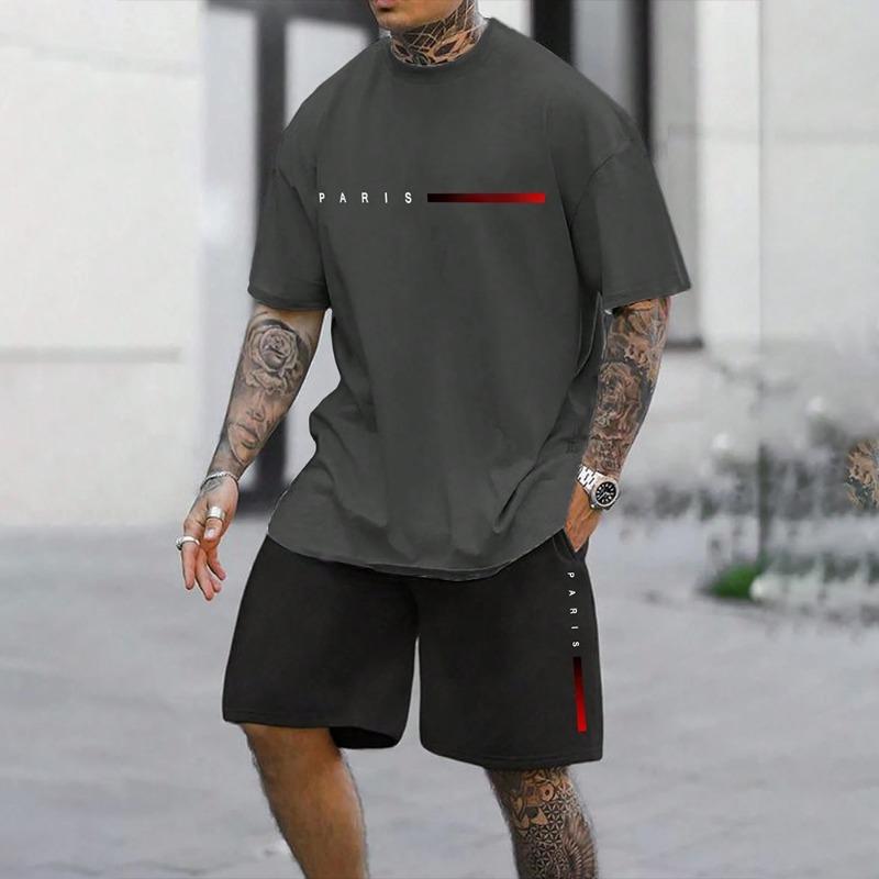 New Fashion Color Gradation 3D Print Men's Suit Oversized Men's Loose Shirt Short Sleeve Summer Casual Breathable Refreshing Set
