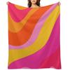 Retro 70s Pink and Orange Swirls Throw Blanket Designers Custom Multi-Purpose Thermals For Travel Blankets