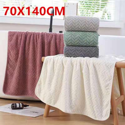 Thickened and Enlarged Bath Towel, Coral Velvet Wheat Ear Couple Beach Towel, Multifunctional Towel, Beauty Salon Bath Towel