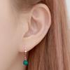 [Merry-Grin] 14K Gold Pin Earrings Birthstone Color Mirror Ball May Emerald