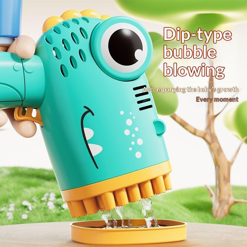 40 Holes Cute Dinosaur Bubble Gun BPA Free Bubble Maker Toy for Toddlers Kids Outdoor Summer Play Time