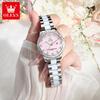 OLEVS Womens Watch Luxury Elegant Fashion Rhinestone Bezel Ceramic Strap Wristwatch Waterproof Date Watches