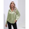 JPNTKY Women's Fashion Casual Solid Color Print Long Sleeve POLO Neck Blouses & Shirts