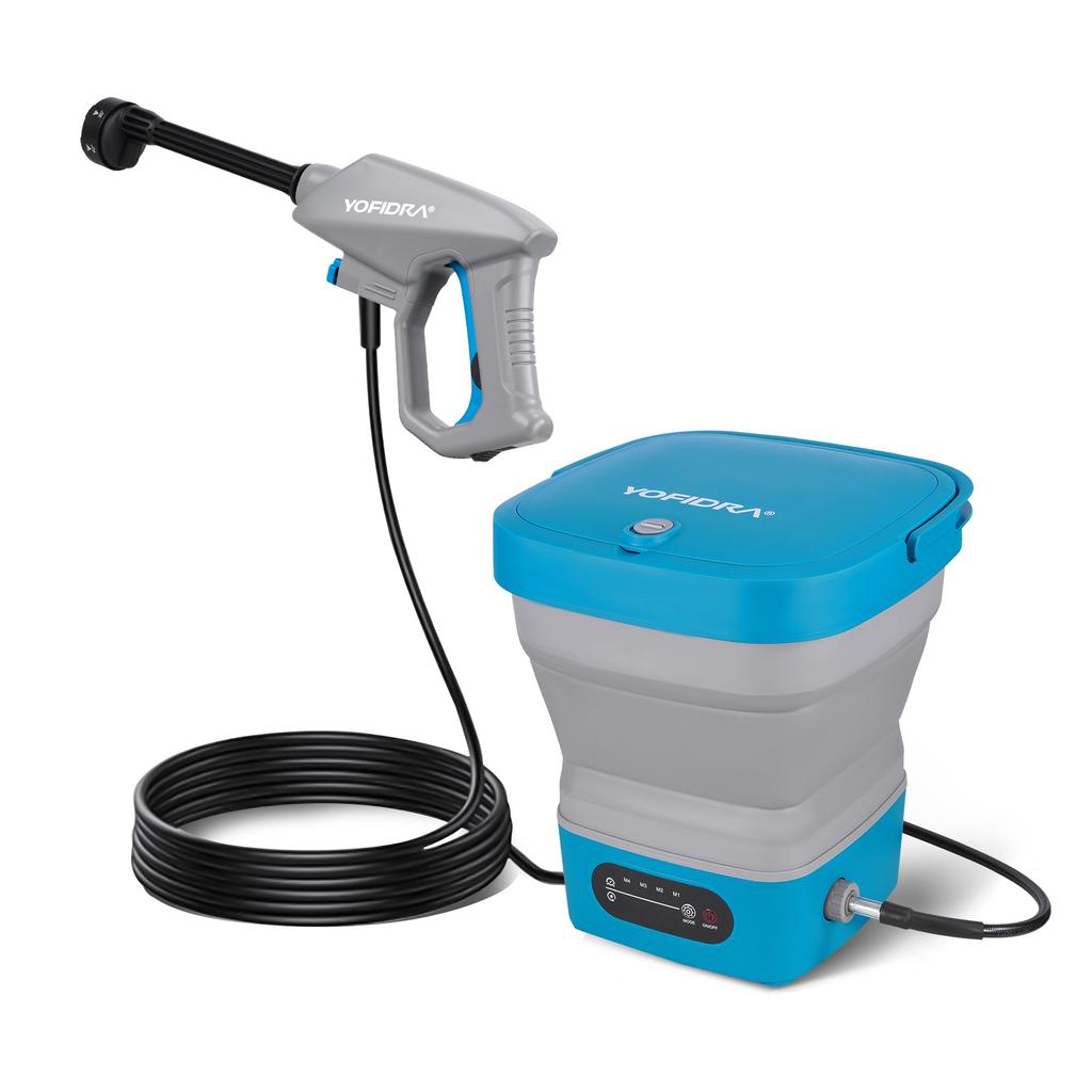Yofidra 100BAR Elektrischer Hochdruckreiniger mit faltbarem 15L Tank Autowaschen Garten Wasserspritzpistole Für Makita 18V Akku Pin