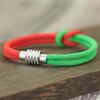 Noter Stilvolles Weihnachts-Schnurarmband für Männer und Frauen, 4 mm Schnur, Rot-Grün Zweifarbiges Charms-Armband, Vielseitiges Accessoire, Joias
