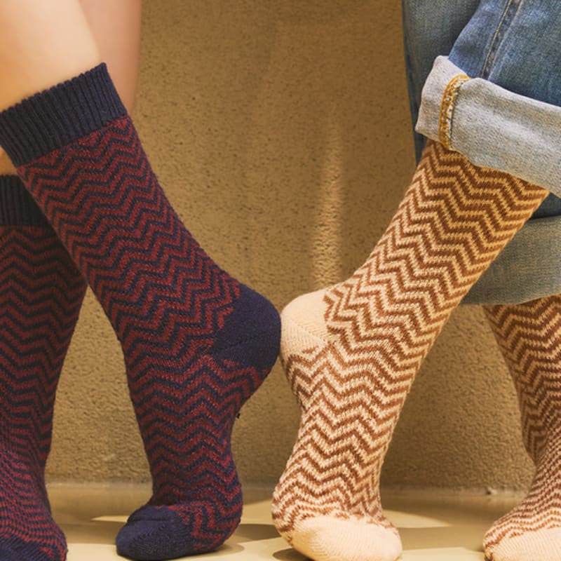 Biarritz Socks Deer Jacquard Wool Socks 2 Colors