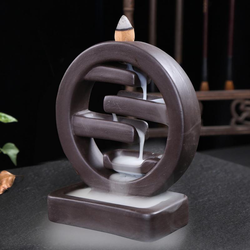 Purple Sand Buddhist Incense Burner Creative Ghost Hand Indoor Home Decoration Reverse-flow Incense Burner Statue Sculpture Gift