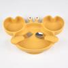 3Pcs/Set Baby Safe Silicone Dining Plate Food Feeding With Spoon Fork Cartoon Children Dishes Prevent Tipping Over And BPA Free
