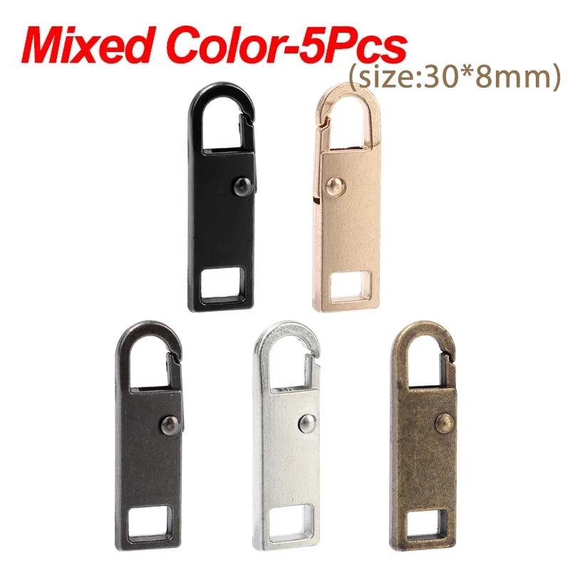1/10pcs Durable Tool Free Zipper Repair Instant Replacement Metal Pull Slider Universal Detachable for Luggage Bags Clothing
