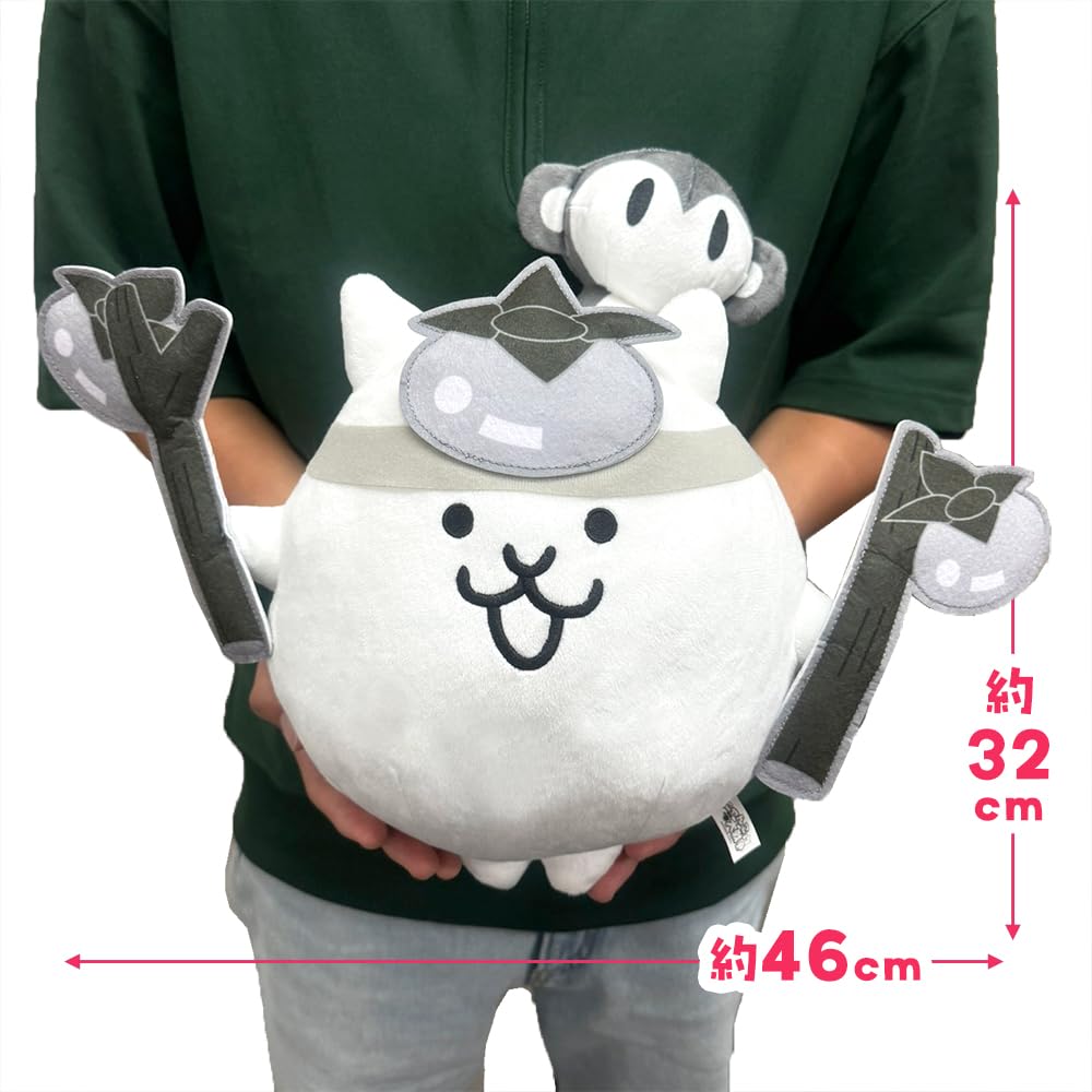 The Battle Cats Ultra Souls Big Plush Toy, Crab and Monkey Battle, with Toy Diamond, Approx. 32cm