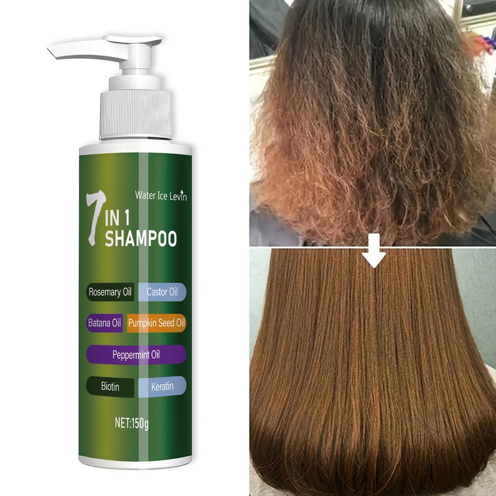 7-in-1 Shampoo, Rich Foam Easy Rinse, Dandruff Removal, Oil Control, Strengthens Hair, Repairs Split Ends, Volumizing Less