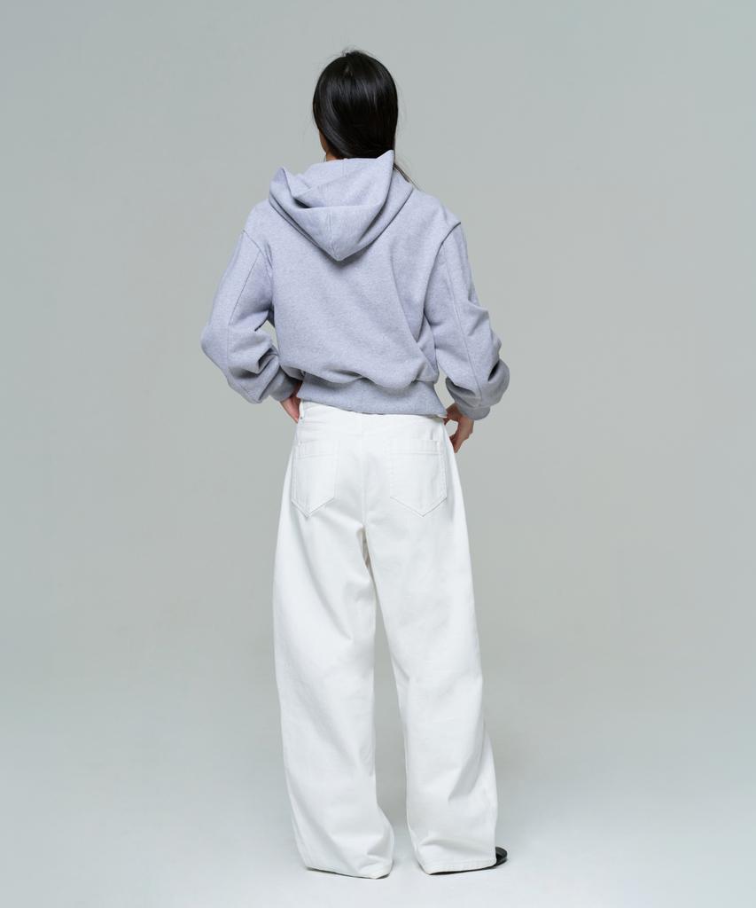Era Unisex Era Oversized Hooded Zip-Up - Melange Gray