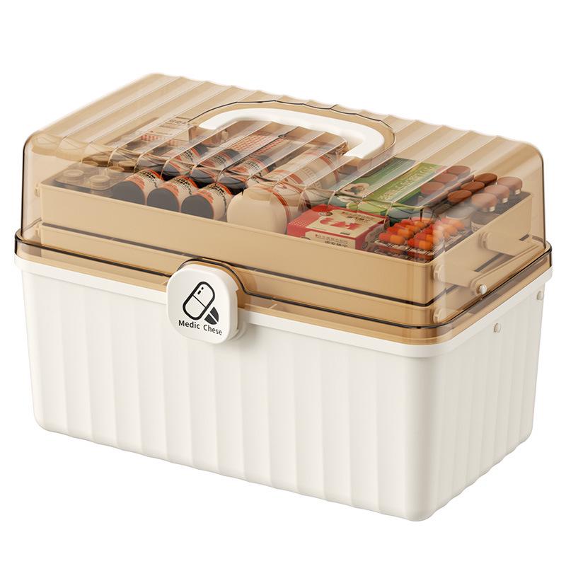 Tragbare mehrschichtige Medikamentenbox - Großes Fassungsvermögen Erste-Hilfe-Aufbewahrung für den Heimgebrauch
