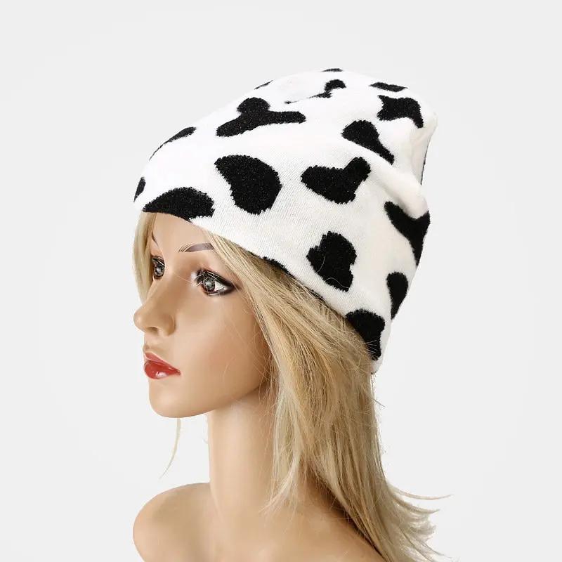 

LDSLYJR Autumn Winter Cotton Print Thicken Knitted Hat Warm Skullies Cap Beanie Hat For Men and Women 01 56-60cm Wear