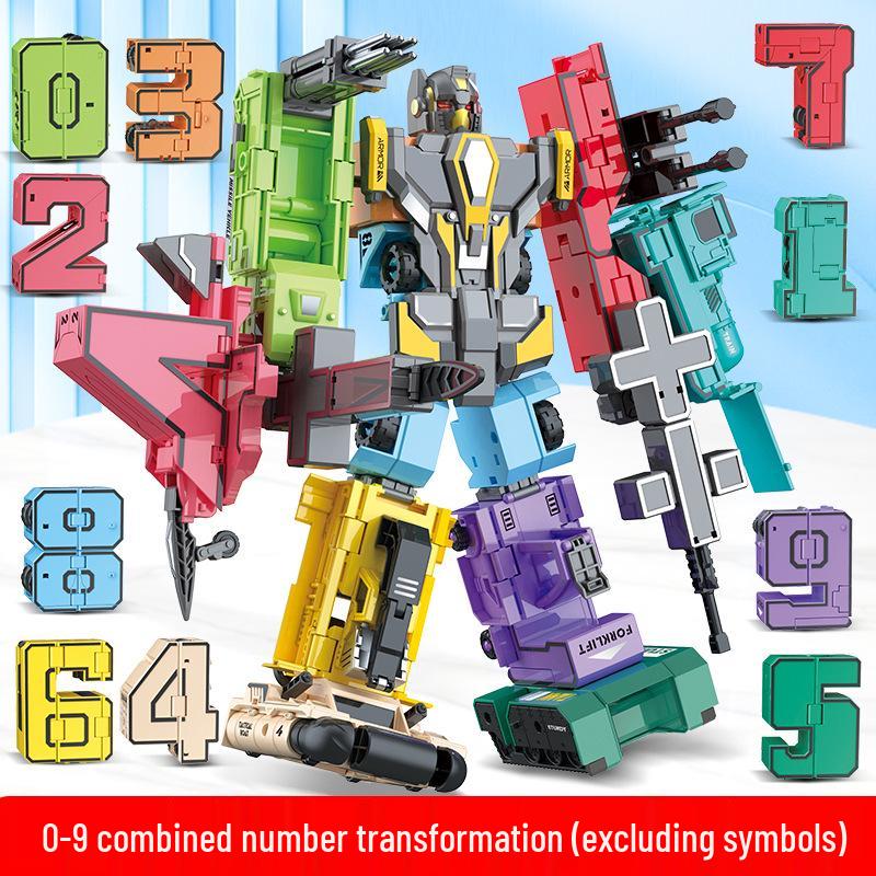 Children's Transforming Number Robot Toy Combiner – Assembled Autobot