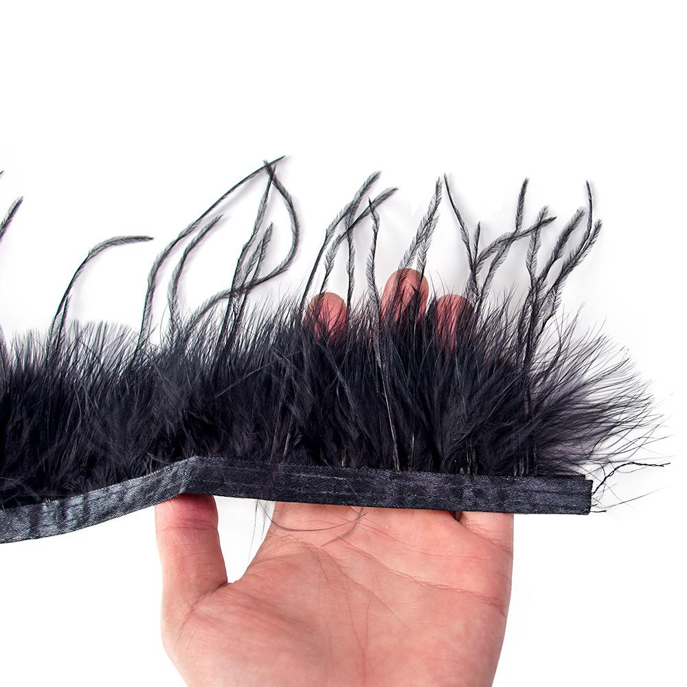 2M Peří 10-15CM Vaskulární Samet Pštrosí Vlasy Látkový Okraj Oděvní Doplňky Materiál Střapcové Šaty Sukně Doplňky