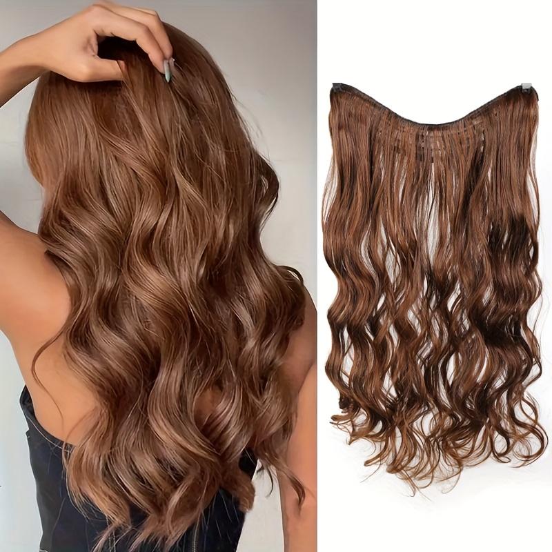 

Aosiwig Synthetic Long Wavy Hair One-pieces Clip in Hair Extensions Hairpieces for Women Fake Flase Black Brown Hair Pieces 20Inch(50CM) светло-коричневого