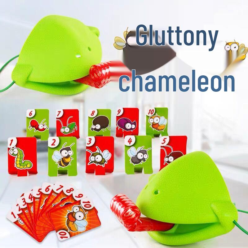 Chameleon Tongue Card Game: Interactive Frog and Lizard Toy for Kids