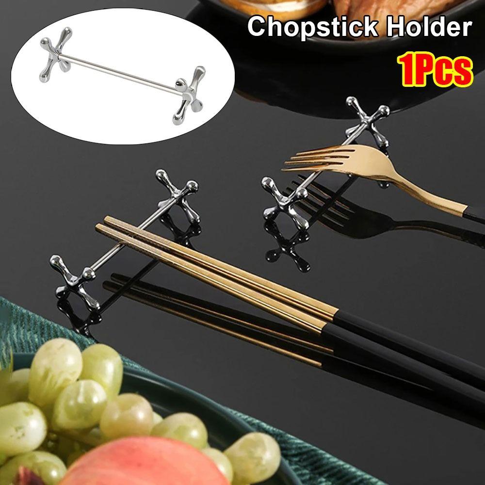 

1Pcs Stainless Steel Chopsticks Rack Plum Shape Fork Storage Holder Art Craft Table Decoration 8cm Gold