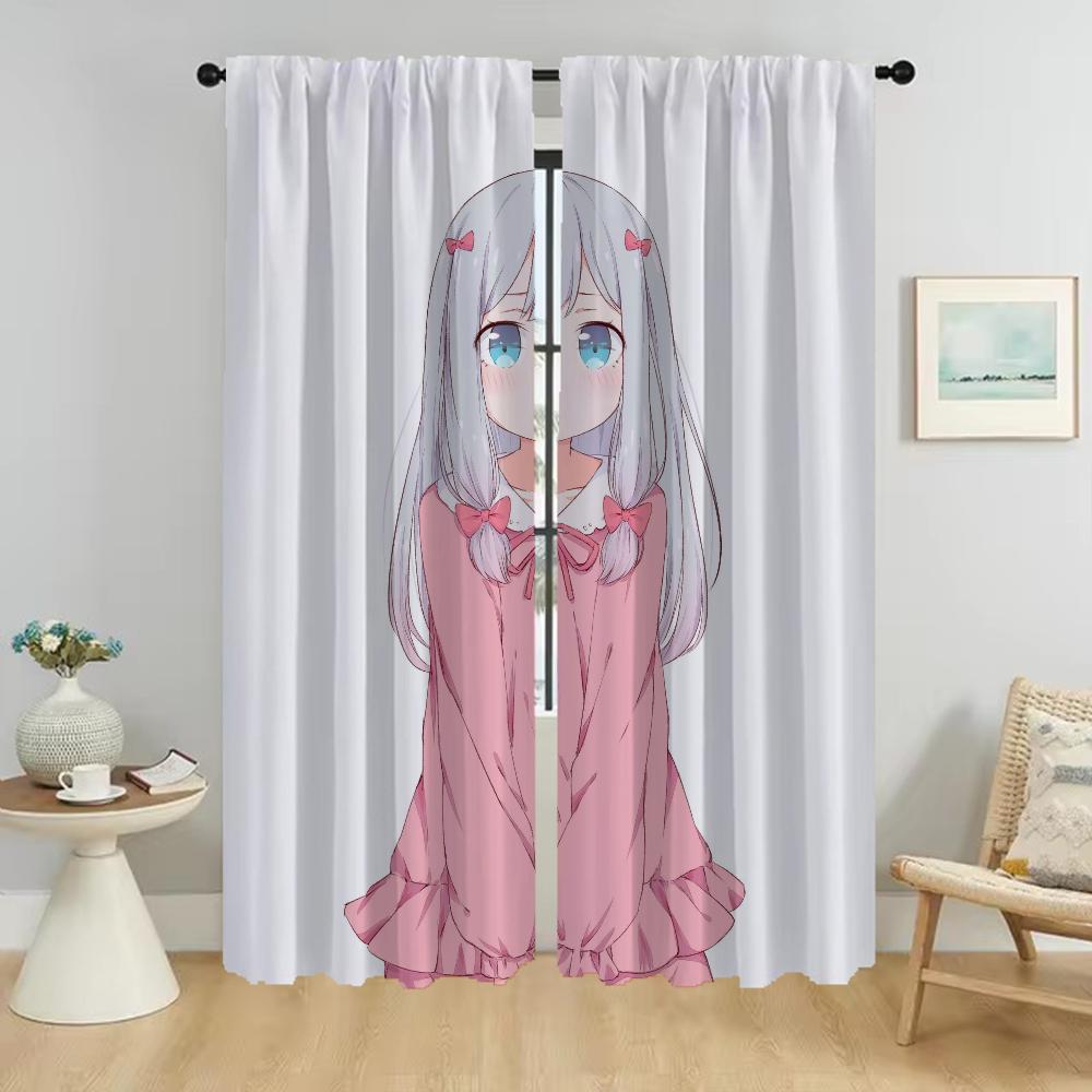 Eromanga Sensei Halloween Decoration Curtains for Living Room Curtain Partition Home Interior Curtains 2 Pieces Shades Kitchen