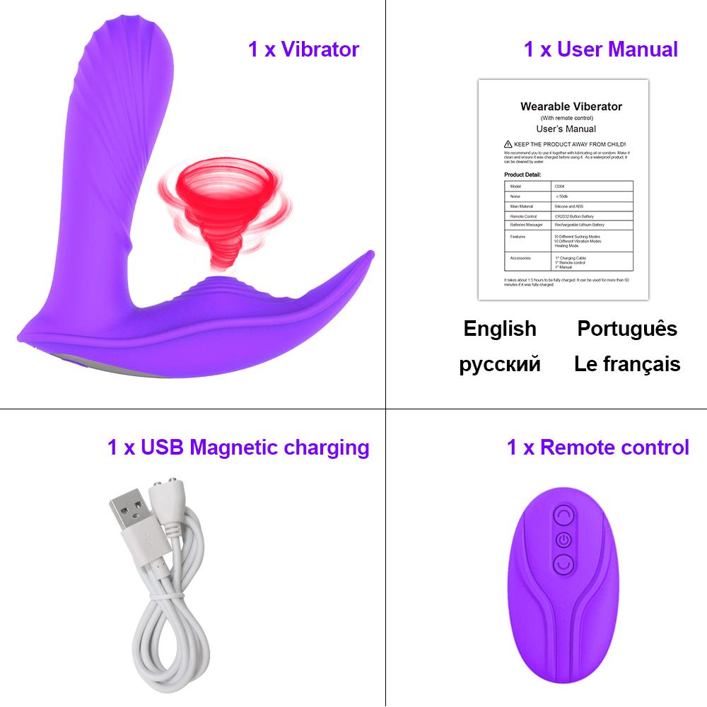 Wireless Remote Control G Spot Clit Sucker Clitoris Stimulator Couples Dildo Panties Vibrators Sex Toys Shop for Women Adults 18