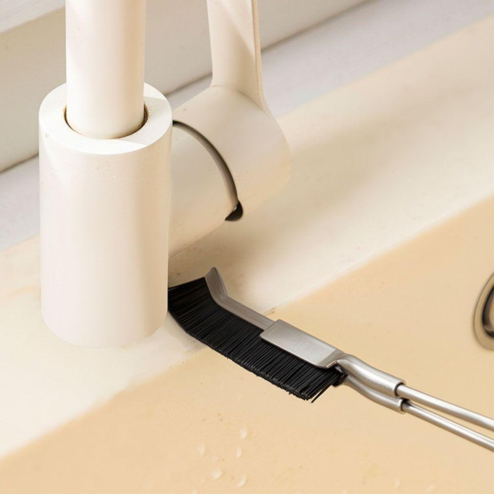 Multifunctional Crevice Cleaning Brush Stainless Steel Hard Bristle Corner Cleaning Brush Gap Scrub Brush