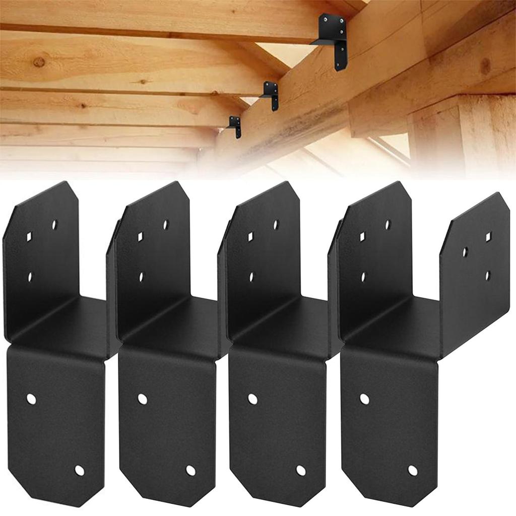 Brackets For Wood Posts 4 Pieces Pergola Joist Bracket Connector Brace Heavy Duty Sleeve Beam Connector Brace For Outdoor Indoor