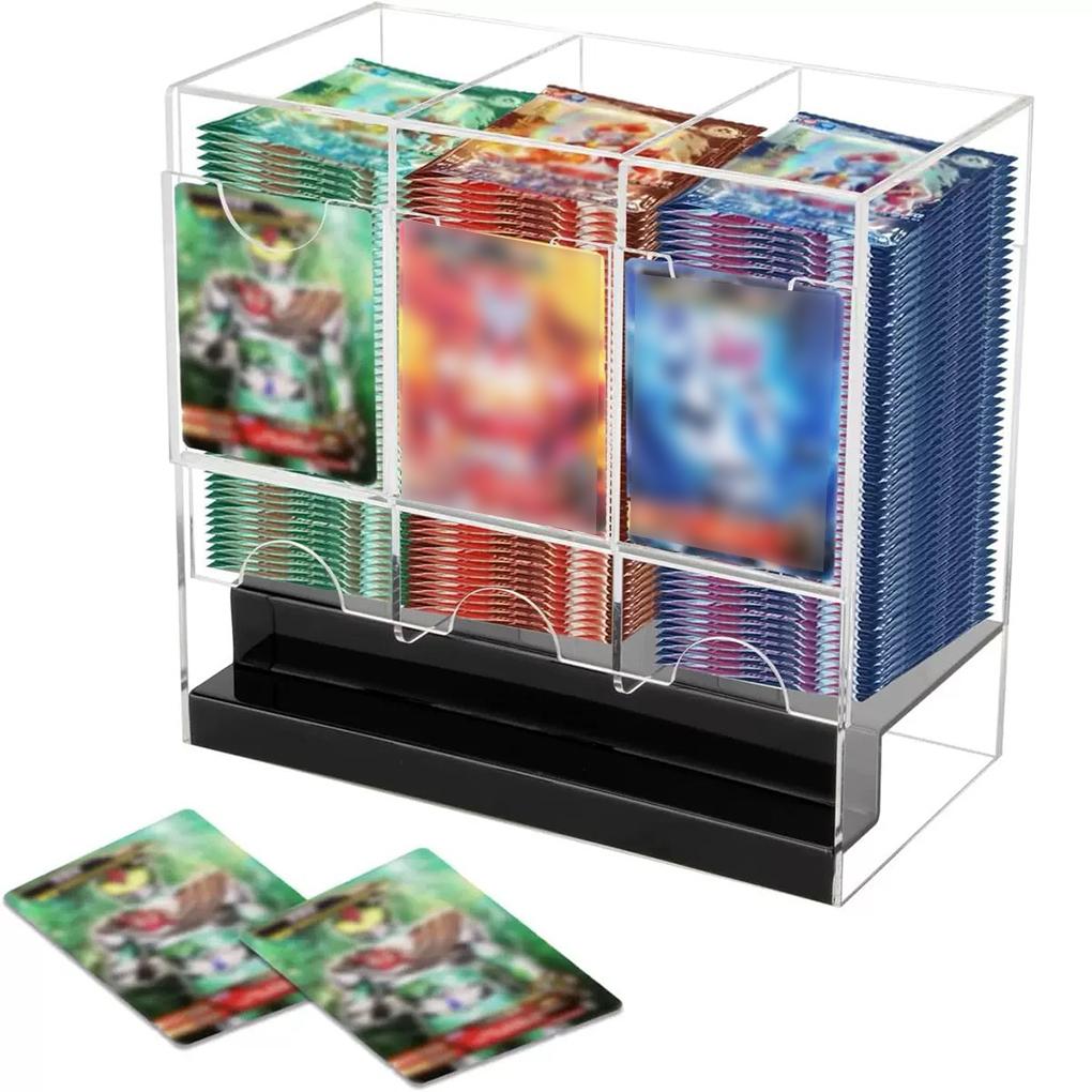 Transparent Acrylic Card Dispenser Storage Easy To Open And Cl Features Booster Pack Dispenser Card 3-slot