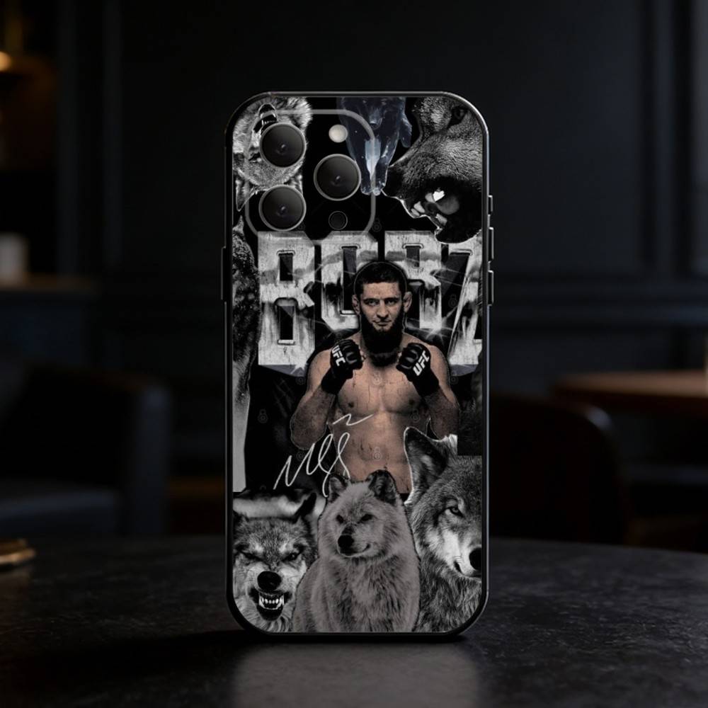 

P4P Islam M-Makhachev Phone Case For iPhone 17,16,15,14,13,12,11 Plus,Pro,Max,Mini Silicone black Soft Cover iPhone12PRO