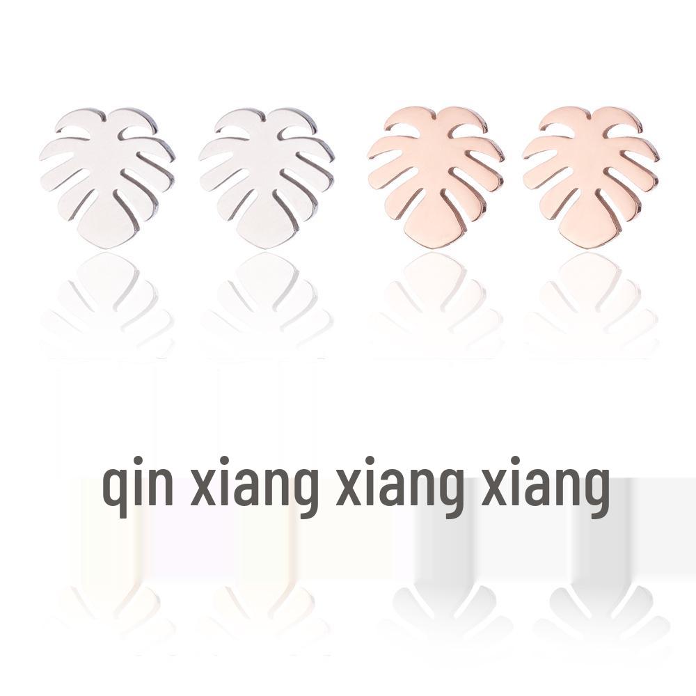 Retro Stainless Steel Dinosaur & Christmas Motif Stud Earrings