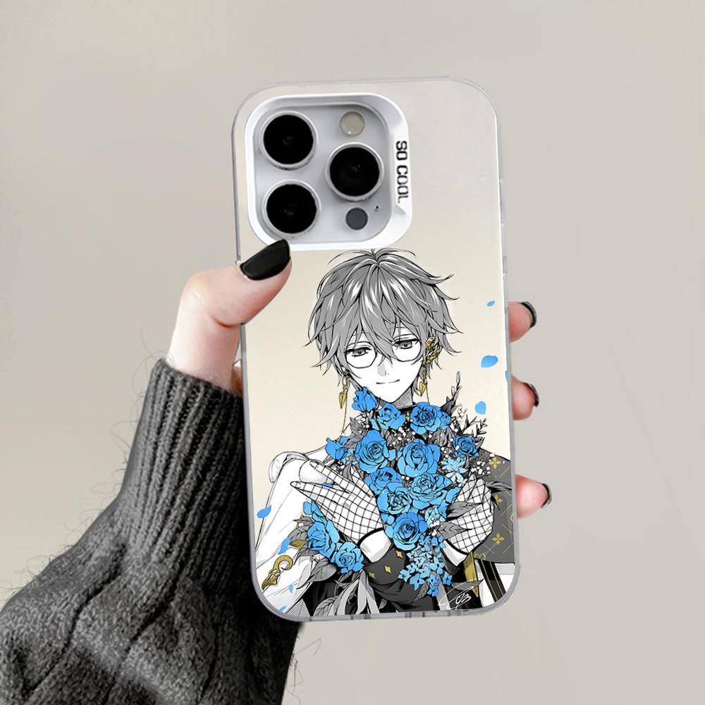 Ike Eveland N-NIJISANJIS Phone Case For iPhone 16,15,14,13,12,11,Pro,Max,Plus,Mini,XS,SE Anti Fall Gray White Matte Hard Bumper