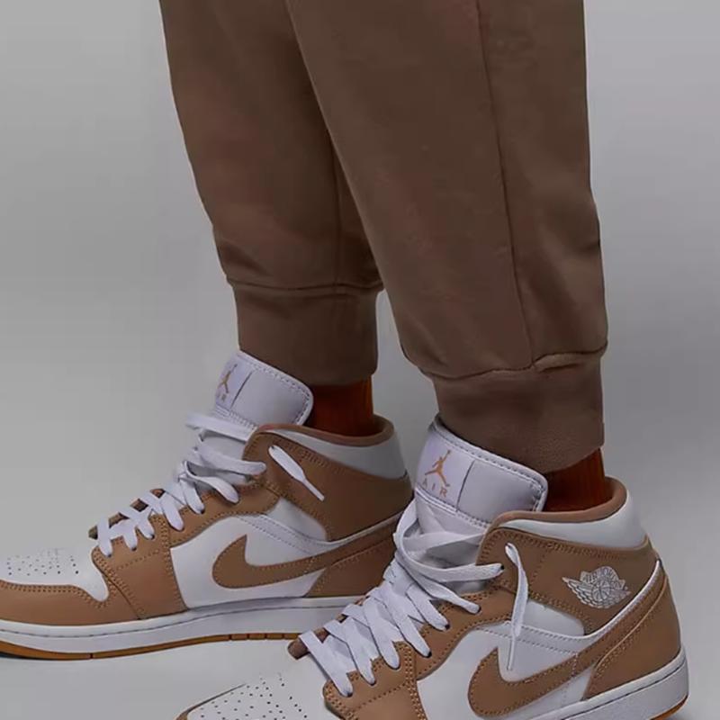Jordan Comfortable Mid-Rise Drawstring Knit Sports Pants Men Bottoms Light-Brown FV7254-223