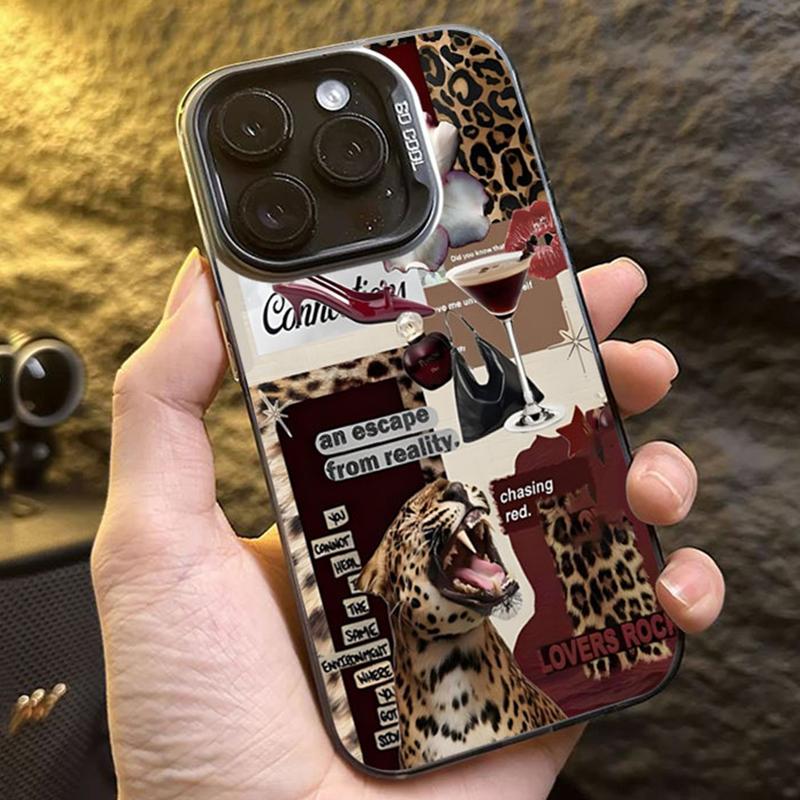 Leopard Lip Print Laser IMD Phone Case for Samsung Galaxy A16 A26 A25 A36 A56 A55 A54 A53 5G S25 Ultra S24 FE S23 Plus S22 Cover