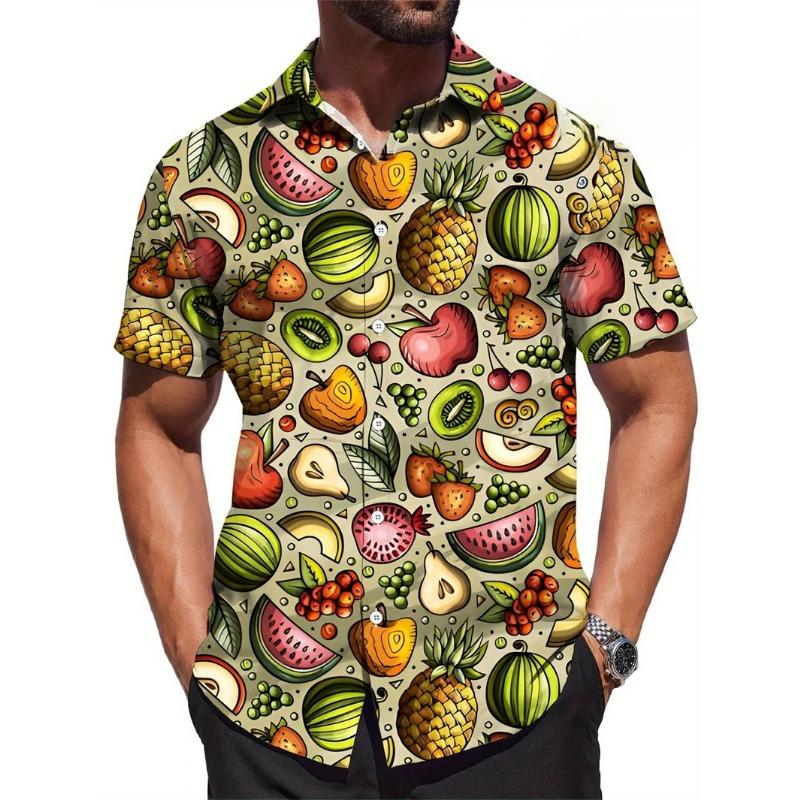 Cheap Floral Shirts Men's Hawaii Holiday Party Blouse 2025 Lapel Beach Shirt Flower Korean Fashion Short-sleeved Womens Clothes